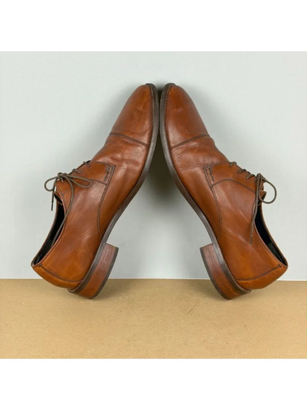 Cole Haan Grand.OS Lenox Hill Cap Toe Leather Shoes Mens 15 Brown Oxford Lace Up